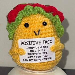 Positive Taco Crochet Plush Funny Motivational Gift